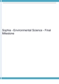Sophia - Environmental Science - Final Milestone 100% Correct