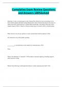 Cumulative Exam Review Questions and Answers 100&percnt;Solved