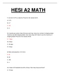 HESI A2 MATH EXAM. QUESTIONS AND ANSWERS. 