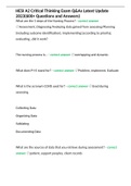 HESI A2 Critical Thinking Exam Q&As Latest Update 2023&lpar;600&plus; Questions and Answers&rpar;