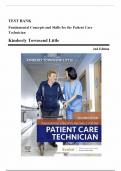 Test Bank - Fundamental Concepts and Skills for the Patient Care Technician&comma; 2nd Edition &lpar;Townsend&comma; 2023&rpar;&comma; Chapter 1-35 &vert; All Chapters