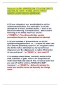 PROGRESSIVE CARE RN A V1 PRACTICE EXAM ACTUAL EXAM COMPLETE QUESTIONS AND CORRECT DETAILED ANSWERS &lpar;VERIFIED ANSWERS&rpar; &vert;ALREADY GRADED A&plus;&vert;&vert;BRAND NEW&excl;&excl;&period; A 16 year old patient was admitted to the unit for asthma exacerbation&period; The patient has a suicide attemp