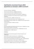 Ophthalmic Assistant Exam 2024 Questions & Answers 100&percnt; Correct&excl;&excl;