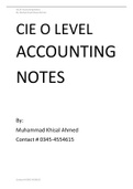CIE O LEVEL ACCOUNTING NOTES (IGCSE Accounting Notes)