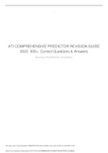 ATI COMPREHENSIVE PREDICTOR REVISION GUIDE 2022 500+ Correct Questions & Answers