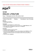 Exam (elaborations) AQA GCSE ENGLISH LITERATURE PAPER 1   
