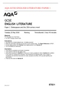 Exam &lpar;elaborations&rpar; AQA GCSE ENGLISH LITERATURE PAPER 1   