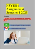 HSY1511 Assignment 4 Semester 1 2023