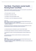 Test Bank : Psychiatric mental health Nursing Exam 1(verified)