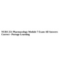 NURS 251 Pharmacology Module 7 Exam All Answers Correct - Portage Learning.