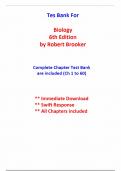 Test Bank For Biology&comma; 6th Edition Brooker &lpar;All Chapters included&rpar;