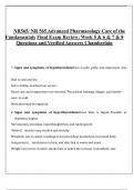 NR565&sol; NR 565 Advanced Pharmacology Care of the Fundamentals Final Exam Review&colon; Week 5 & 6 & 7 & 8 Questions and Verified Answers Chamberlain  &vert;&vert;Complete A&plus; Guide