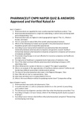 PHARMACEUT CNPR NAPSR QUIZ & ANSWERS Approved and Verified Rated A&plus;&period;