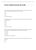 PICAT VERIFICATION AR & MK EXAM  WITH 100&percnt; CORRECT ANSWERS