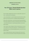 Nur 233 Exam 1 Mental Health Questions With Correct Answers&period;