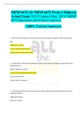 NRNP 6675-15&sol; NRNP 6675 Week 6 Midterm  Actual Exam 2022&sol; Updated May 2023&sol; NRNP  6675 Questions and Correct Answers &lpar;100&percnt; Correct Answers&rpar;