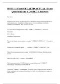 DNH 111 Final UPDATED ACTUAL Exam  Questions and CORRECT Answers