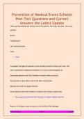 Prevention of Medical Errors Echelon  Post-Test Questions and Correct  Answers the Latest Update