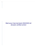 Med surg ii hesi test bank 2022/2023 all answers verified correct