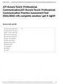 ATI Nurse's Touch&colon; Professional Communication&sol;ATI Nurse's Touch&colon; Professional Communication Practice Assessment Test 2024&sol;2025 with complete solution&sol; get it right&excl;&excl;
