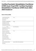 Certified Psychiatric Rehabilitation Practitioner &lpar;CPRP&rpar; Exam Prep&sol;CPRP&semi; Certified Psychiatric Rehabilitation Practitioner &lpar;CPRP&rpar; Exam 2024-2025 Graded A&plus;