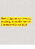Hesi a2 grammar, vocab, reading, & maths version 2 complete latest 2023