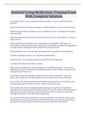 Assisted Living Medication Training Exam With Complete Solution