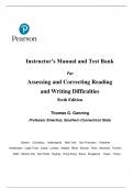 Test Bank for Assessing and Correcting Reading and Writing Difficulties Updated Edition 6th Edition By Thomas G&period; Gunning
