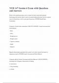 NUR 147 Session 6 Exam with Questions and Answers