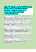 2024 ATI MENTAL HEALTH PROCTORED EXAM LATEST VERSION&sol;MENTAL HEALTH ATI PROCTORED 2024 QUESTIONS AND CORRECT ANSWERS&vert;AGRADE