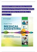 WORKSHEETS ANSWER KEYSMedical Assisting Administrative & Clinical Competencies &lpar;MindTap Course List&rpar; 9th Edition by Michelle Blesi&comma; All Chapters 1 - 58