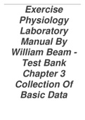Exercise Physiology Laboratory Manual By William Beam - Test Bank Chapter 3 Collection Of Basic Data