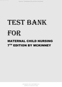 TEST BANK FOR MATERNAL CHILD NURSING 7TH EDITION BY MCKINNEY.