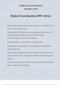 Hygiene Exam Questions 100&percnt; Solved&period;