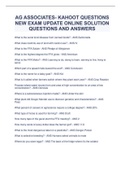 AG ASSOCIATES- KAHOOT QUESTIONS NEW EXAM UPDATE ONLINE SOLUTION QUESTIONS AND ANSWERS
