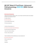 NR 507 Week 8 Final Exam&colon; Advanced Pathophysiology 2022-203 &lpar;With Correct Answers&rpar;