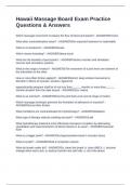 Hawaii Massage Board Exam Practice Questions & Answers