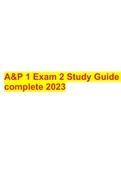 A&P 1 Exam 2 Study Guide complete 2023