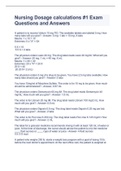 Nursing Dosage calculations &num;1 Exam Questions and Answers