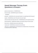 Hawaii Massage Therapy Exam Questions & Answers