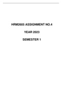 Hrm2605 assignment 4 YEAR 2023 SEMESTER 1 SOLUTIONS suggested solutions (due date: 14 April 2023)