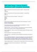 NSG Med Surg 1 Cancer Exam 1 Questions with Complete Solutions