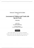 Test Bank For Assessment of Children and Youth with Special Needs 5th Edition by Libby G&period; Cohen&comma; Loraine J&period; SpencinerAll Chapters&comma; 9780133571073
