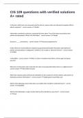 CIS 109 questions with verified solutions A&plus; rated