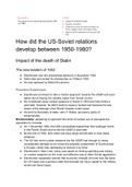 The Cold War: How did the US-Soviet relations develop between 1950-1980?
