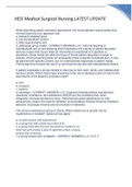 HESI Medical Surgical Nursing  with well elaborated complete answers