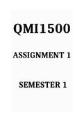 QMI1500 Assignment 1 Semester 1