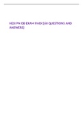 HESI PN OB EXAM PACK &lbrace;60 QUESTIONS AND ANSWERS&rcub;
