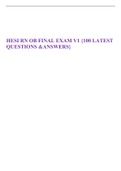 HESI RN OB FINAL EXAM V1 {100 LATEST QUESTIONS &ANSWERS}
