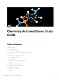 Chemistry Acid and Bases Study Guide